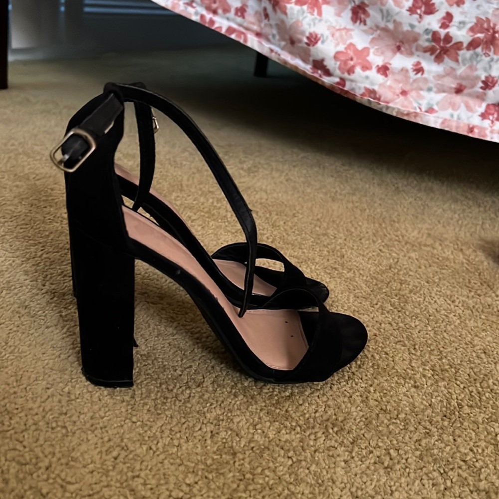 Black open toed heels